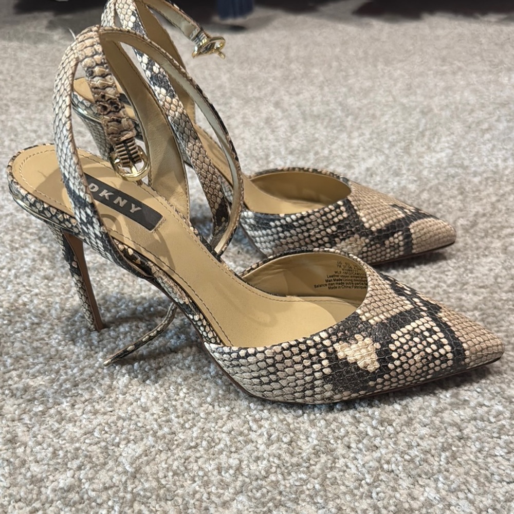 DKNY Cream and Black Elegant Heels
